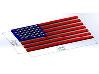 US Flag, Multibody part for 3D Printing by ffej
