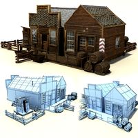 Low Poly Wild West Buildings