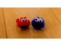Elmo and Cookie Monster Rings / Party Favors by Spartanvi