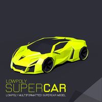 low poly super car
