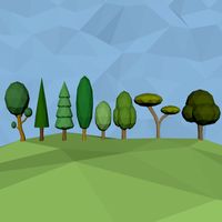 low poly tree packs in 8 models