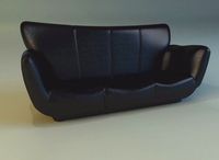 Sofa luxury leather black