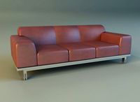 Sofa leather modern steel