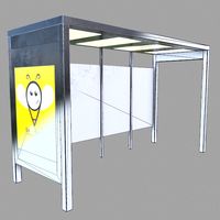 Low Poly Game Ready Bus Shelter