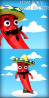 Low poly chili character