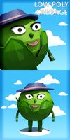 Low poly cabbage character