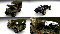 Full (w chassis) Jeep Willys MB Military Camo
