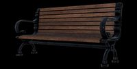 Bench park with 3 level detail of polygon