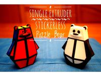 Single Extruder - Stickerless - Ozo 1x2x3 Puzzle Bear by photopasta_3d