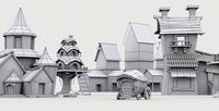 Low Poly Game City Model