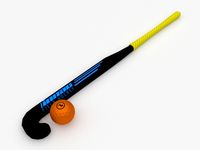 Hockey stick and ball