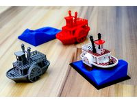 Old paddle-wheel steam boat with display stand (visual benchy) by vandragon_de