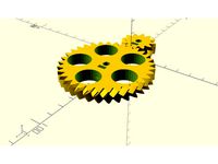Parametric Slim Herringbone Gear Set With Embedded Setscrew And Helix Angle by gezz