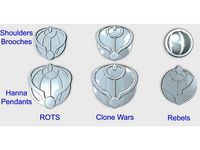 Mon Mothma Hanna pendants - 3 versions - Episode III ROTS - Clone Wars - Star Wars Rebels by RitinKornas