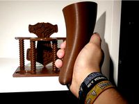 Epic Drinking Horn with Thors Hammer Stand by maltazzar