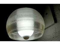 Small spherical half lampshade open for dusk/dawn motion sensor light bulbs by inknochen