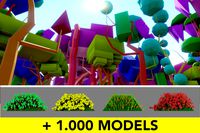 1K Trees Low Poly - Nature Pack
