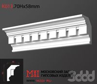 Карниз потолочный с рисунком лепнина гипс K013.70Нx58mm