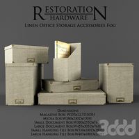 Restoration Hardware/Linen Office Storage Accessories Fog