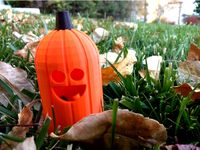 Happy Tea Light Pumpkin with seperate Stem by thurm