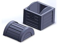 Simple Treasure Chest 1in x 1in x 1.5in by Warriorsinc