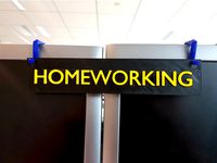 Homeworking & Out of Office signs for computer screen by kozayamax