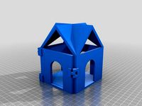 Toy / Mini Doll or Figurine House w/ working snap shut door & spiral stair case by Planar_Dragon
