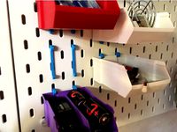 Stackable Box holder for IKEA Skadis Pegboard by mhson