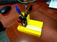 Pen/USB holder and sticky note dispenser by Ovie707