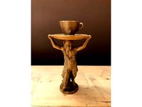 Statue with man holding a coffee cup Foschi "Moretto" italy - caffè Foschi by Andyyyyy