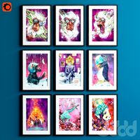 Black Ink Art Picture Set
