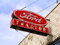 1950's Ford Tractor Dealer Sign UPDATED With Double Sided Sign by chryslerjunkandstuff