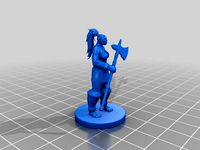 Female Half-Orc Miniature by HydroidProp