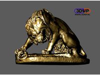 Lion Crushing A Serpent (Antoine-Louis Barye) by 3DWP