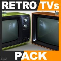 Retro Style Television Sets Pack3d model