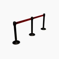 low poly rope barrier3d model