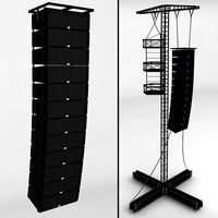 Speaker concert system scaffolding tower array3d model