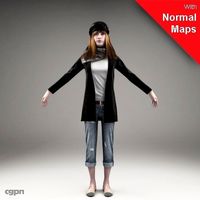 CWom0017-M3-CS/Rigged for 3D Max Character Studio3d model