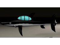 tintin submarine shark - sous marin requin by Misterdid