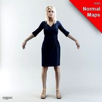 BWom0002-M3-CS/Rigged for 3D Max Character Studio3d model