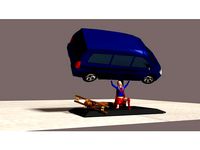 SuperGirl holding up a van by 863jsarts