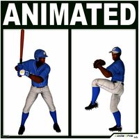 Black Baseball Players (batter and pitcher)3d model