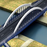 Arch Bridge suspended small3d model