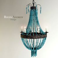 Turquoise Beads Six-Light Chandelier3d model