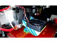 "Gunnozzle" 3D printer extrusion fan nozzle (print cooler) for Prusa I3 designs etc and mk8 mk9 etc. extruder . Design has built in scaffold by ConceptualmaN