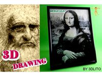 DRAWING 3D/DIBUJO 3D MONA LISA (LEONARDO DA VINCI) by tresdlito