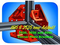 Extrusion Corner Plate Brackets for 1515, 2020, 2525, 3030, or 4040 by idig3d