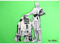 DIBUJO 3D R2d2 C3po by tresdlito