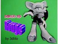 Dibujo 3D Rouge (sonic) by tresdlito