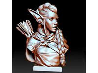 Elf Archer Bust by midost